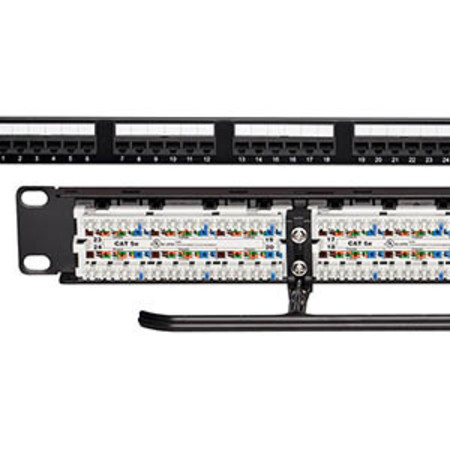 ALLEN TEL Cat 5e Patch Panel, 1 RU, 24-Port AT55B-PNL-24